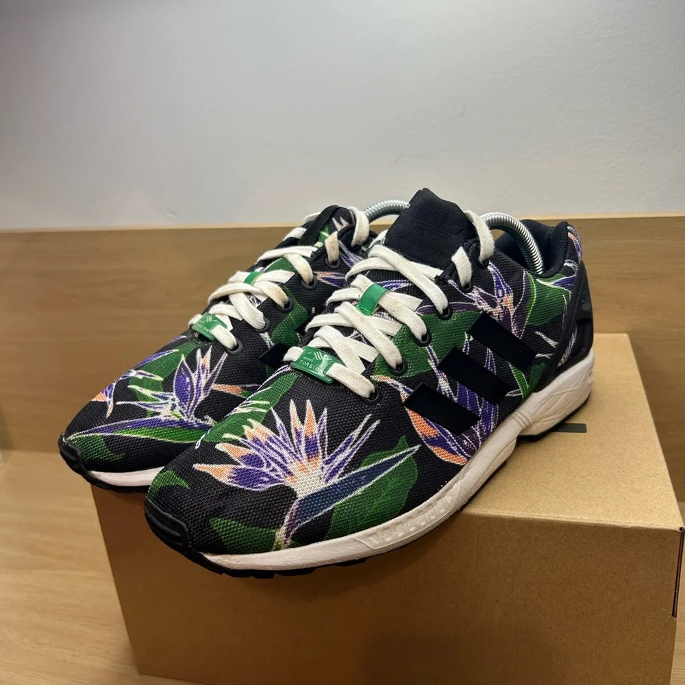 Adidas Mens Size 9 Originals ZX Flux Multicolor Hawaiian Print Athletic Shoes - Picture 4 of 9